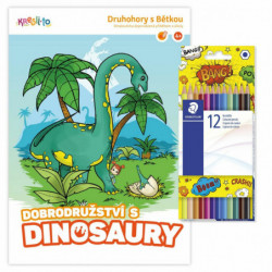 Omalovánky Dobrodružství s dinosaury + pastelky STAEDTLER om_0009