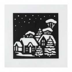 3 ks šablona pro kreativitu "Winter town", 15 × 15 cm