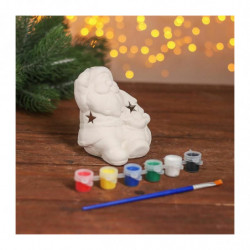 Diy Kit Set pro kreativní sádrokartonové svíčky držák malování, barvení "Santa Claus s taškou" maluje 6 ks. 3 ml každý, kartáček