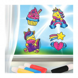 "Rainbow Unicorn" Barevné sklo Malování Diy Kit Vánoční okno Pokoj Domácí dekor Dětské DIY Dekorace stěn Dětské řemesla