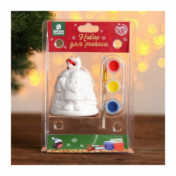 Diy Kit Set pro kreativní gypsum zvon malování, barvení "Santa Claus" barvy 3 barvy 2 ml kartáč