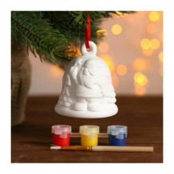 Diy Kit Set pro kreativní gypsum zvon malování, barvení "Santa Claus" barvy 3 barvy 2 ml kartáč