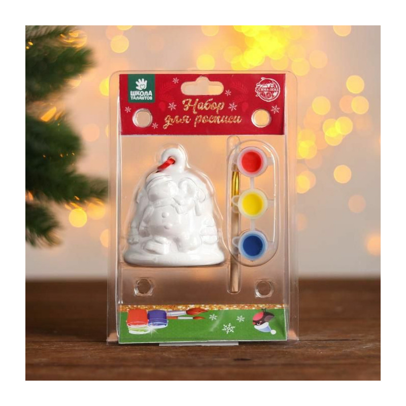 Diy Kit Set pro kreativní gypsum zvonění, "Snowman" barva 3 barvy 2 ml kartáč, dětské DIY dětské řemesla