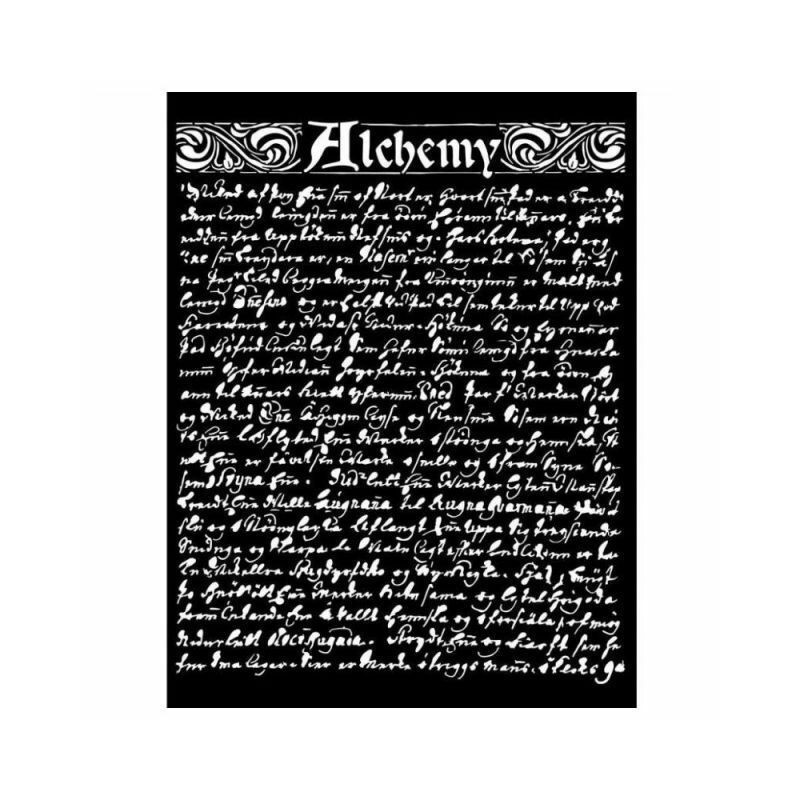 Stamperia Plastová šablona 20x25cm Alchymie text , šablony malování, textil hedvábí