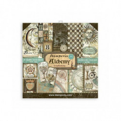 Stamperia Sada oboustranných papírů 20x20cm Alchemy (10ks), , papíry jednobarevné, scrapbooking