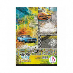 CIAO BELLA Sada oboustranných papírů A4 (8ks) - Start your Engines , papíry v sadě, potiskem scrapbooking