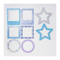 1 set Dekorativní čtvercové rámy Set Kartonové, Papírové obrazové rámy Scrapbooking Album Kartonová hranice "Moje krásná