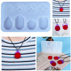 1set 4ks Jewlry Dekorativní přívěsky 3D silikonové Uv epoxidové pryskyřice formy mýdlo jíl sádrové formy Diy vosk svíčka