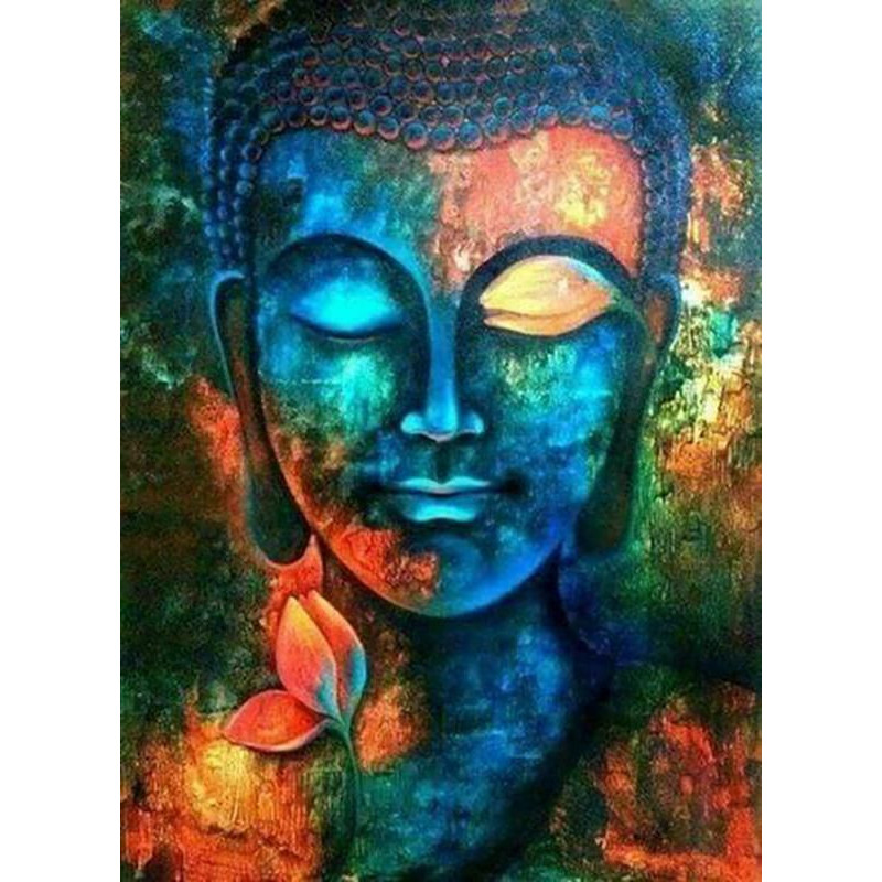 Diamantové malování - BUDDHA RELAXUJÍCÍ bez rámu 40 x 50 cm fa_ dp-194