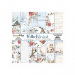 ScrapBoys Sada oboustranných papírů 30, 5x30, 5cm Hello Winter! (12ks), , papíry sady potiskem scrapbooking