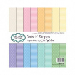 Sada oboustranných papírů 20, 3x20, 3cm (32ks) - Dots ’n’ Stripes Creative Expressions papíry potiskem scrapbooking