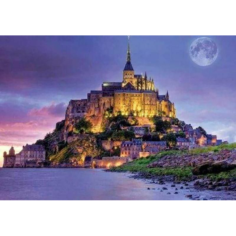 Diamantové malování - MONT SAINT MICHEL na rámu 40 x 50 cm fa_ dp-597-y