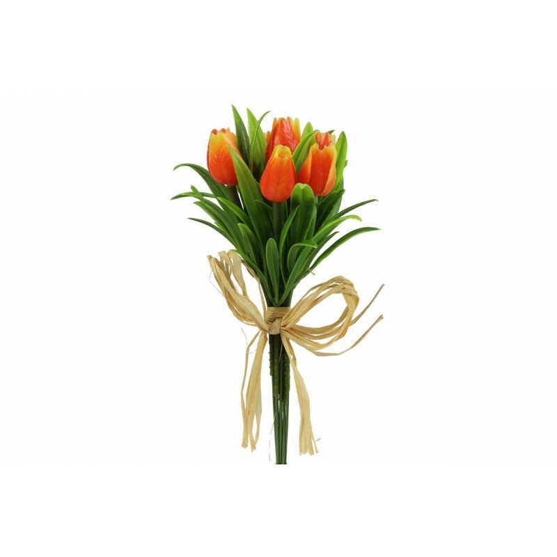 Kytička 7 oranžových tulipánů, 15 cm