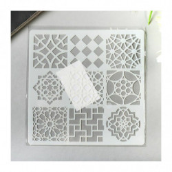 1 ks plastové šablony "Geometrie" 13x13 cm Řezací soubor řemeslo Domácí dekorace stěny Malování Plastové šablony Scrapbooking