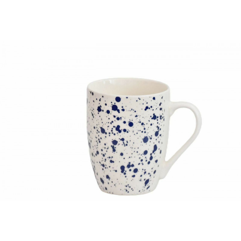 1 ks porcelánový dekor Vánoční dárek Dotted Glitter White Blue