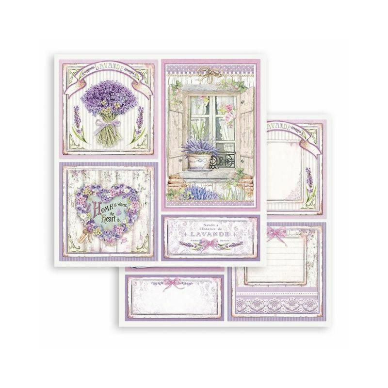 Stamperia Oboustranný papír na scrapbook Kartičky Provence , 30 x 30 papíry listy potiskem scrapbooking