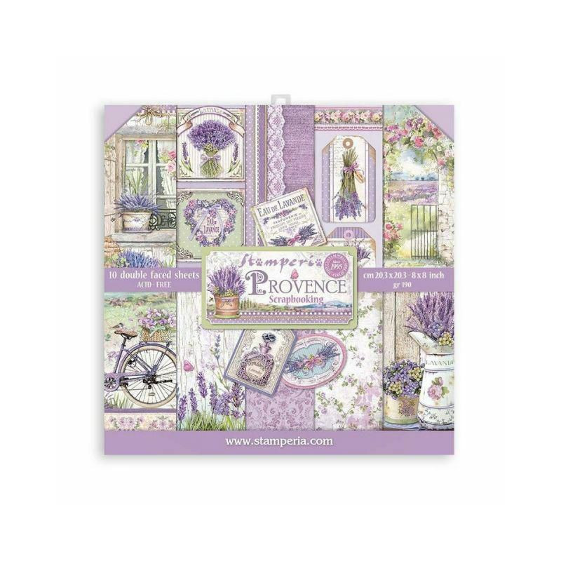 Stamperia Sada oboustranných papírů 20x20cm Provence (10ks), , papíry potiskem scrapbooking