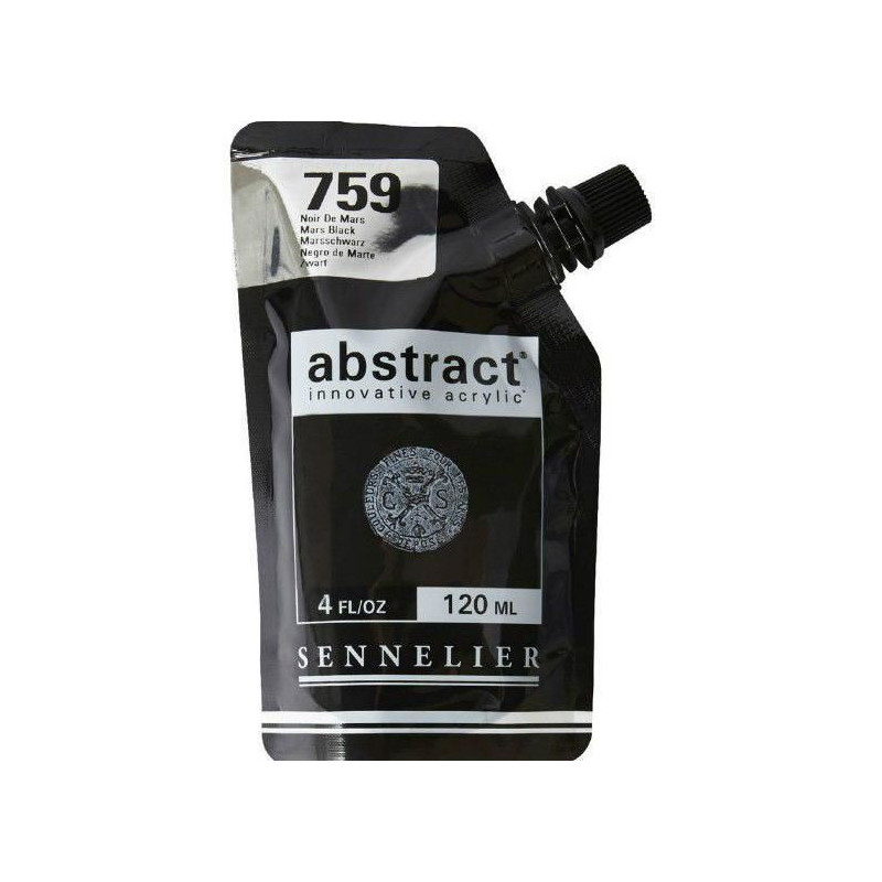 Akrylová Barva Lesklá Abstract 120ml - Mars Black 759 Černá, Sennelier Akrylové Barvy Výtvarné Potřeby