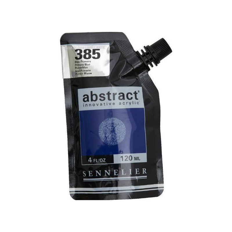 Akrylová Barva Lesklá Abstract 120ml - Primary Blue 385 Námořnická Modř, Sennelier Akrylové Barvy Výtvarné Potřeby