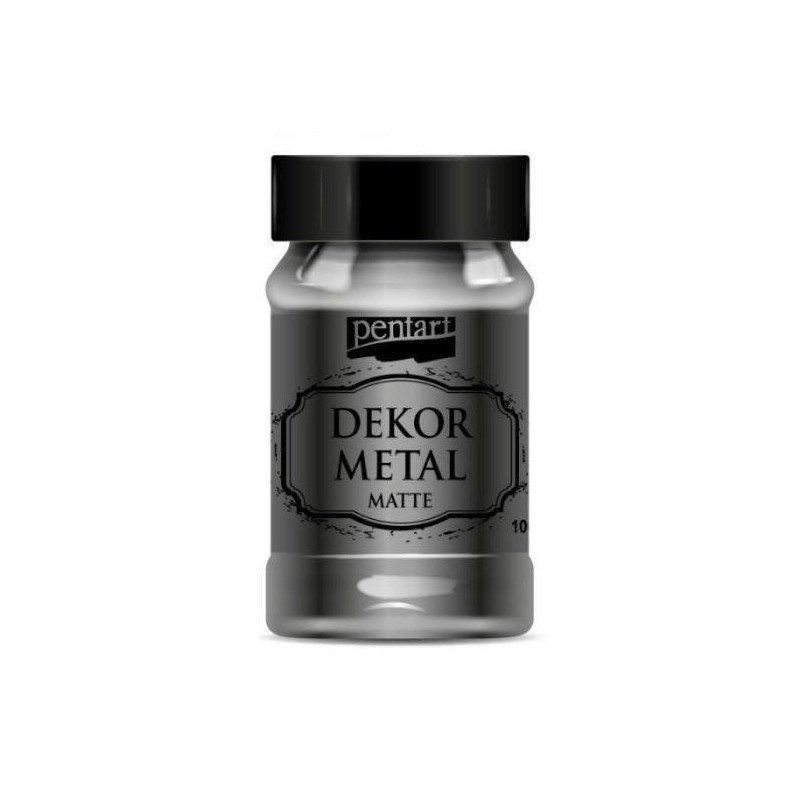 Barva Dekor Metal Matte 100ml Antracit Pentart Home Deco Barvy Speciální, Hobby Barvy Decoupage