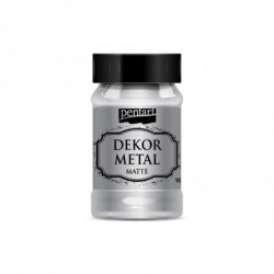 Barva Dekor Metal Matte 100ml Stříbrná, Pentart Home Deco Barvy Speciální, Hobby Barvy Decoupage