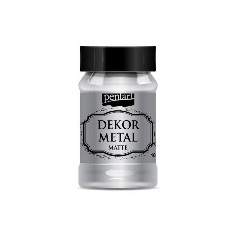 Barva Dekor Metal Matte 100ml Stříbrná, Pentart Home Deco Barvy Speciální, Hobby Barvy Decoupage