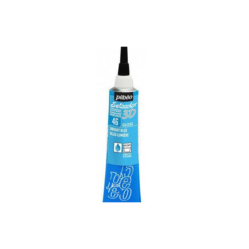 Kontura 3d Setacolor Gloss 20ml - Bright Blue Pébéo Na Textil Barvy Hedvábí