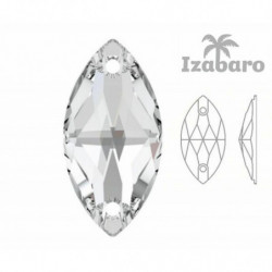 6ks Izabaro Crystal Crystal Navette šít na Flatback Kamenné skleněné krystaly 3223 Izabaro tváří kamínky 12mm x 6mm Izabaro