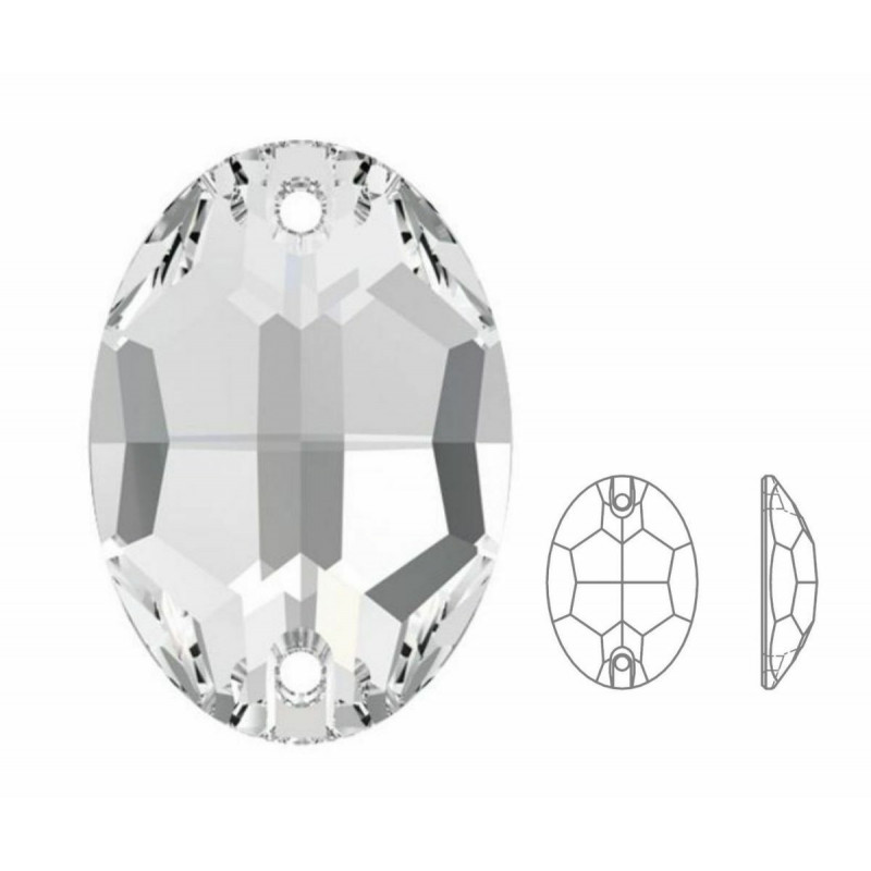 8ks Izabaro Crystal Crystal 001 Oval šít na Flatback Kamenné skleněné krystaly 3210 Izabaro tváří kamínky 10mm x 7mm Izabaro