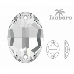 8ks Izabaro Crystal Crystal 001 Oval šít na Flatback Kamenné skleněné krystaly 3210 Izabaro tváří kamínky 10mm x 7mm Izabaro