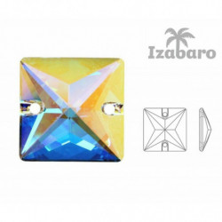 4ks Izabaro Crystal Crystal Ab 001ab Square šít na Flatback Kamenné skleněné krystaly 3240 Izabaro Chaton tváří kamínky 16mm