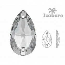 4ks Izabaro Crystal Crystal Slza šít na Flatback Kamenné skleněné krystaly 3230 Izabaro Hruška kapka tváří kamínky 18 mm x 11 mm