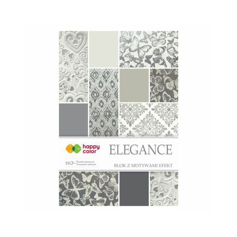 Sada papírů Elegance (10ks) A4 happy color papíry sady jednobarevné, scrapbooking