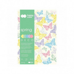 Sada jednobarevných papírů Deco spring (170g/m2 20 listů) A4 happy color papíry sady jednobarevné, scrapbooking