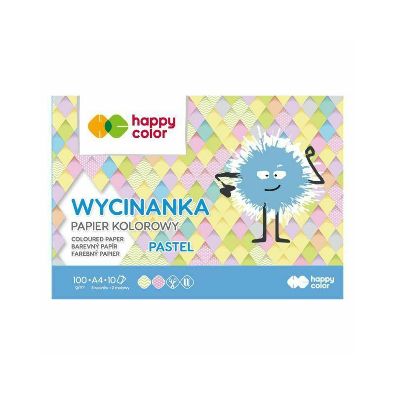 Barevné papíry lesklé sada pastel (100g/m2 10 listů) A4 happy color kreativita škola