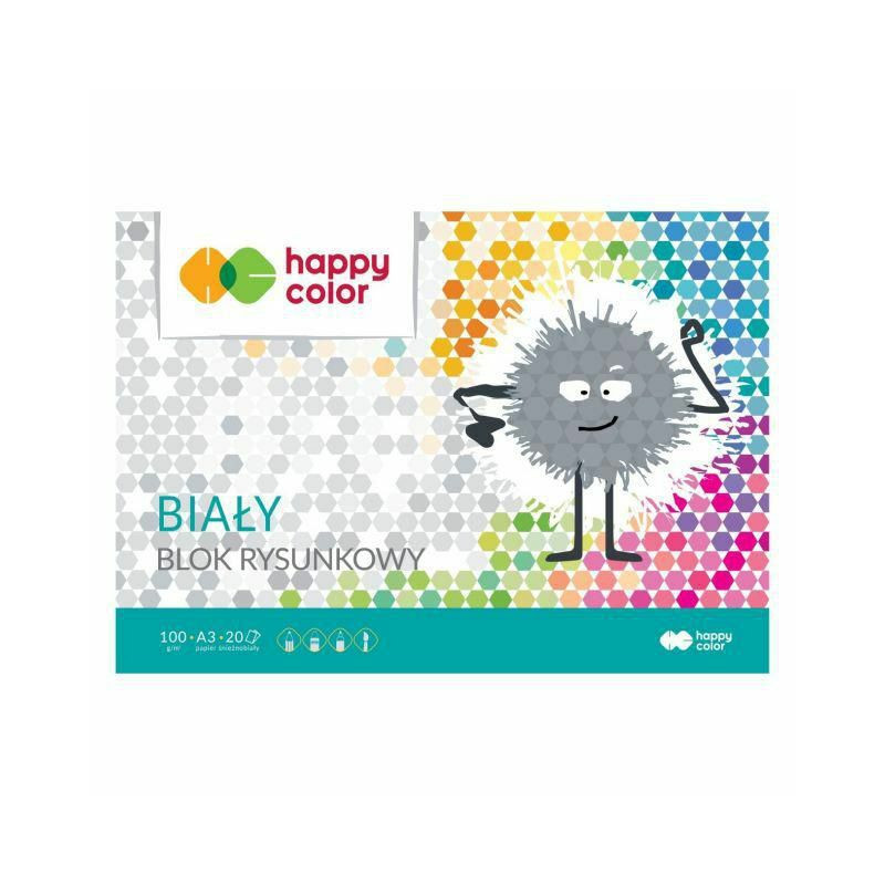 Skicák na kreslení bílý (100g/m2 20 listů) A3 happy color barevné papíry kreativita škola