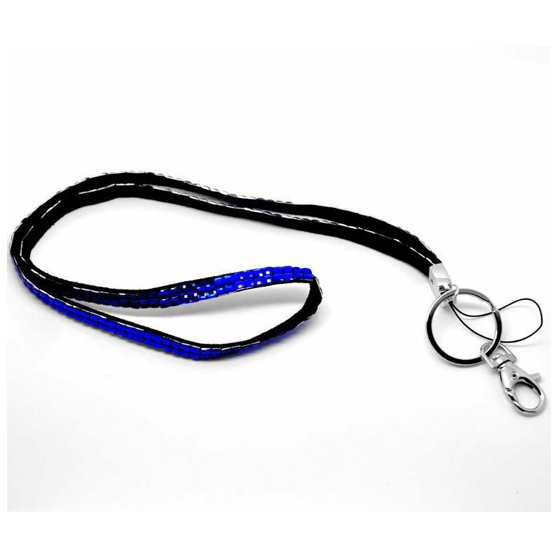 Tmavě modrá akrylová Rhinestone ID Držák krku Strap Lanyard 53cm(20 7/8") dlouhá, 1 kus