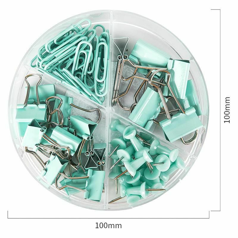 - Papírové klipy Binder Clips Push Pins Set s akrylovou krabičkou pro kancelářské potřeby Školní doplňky a domácí potřeby, 1 Box