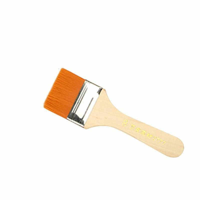 Žlutá - 8 dřevěná rukojeť Nylon Art Oil Painting Brush School Kids Drawing Supplies 16x5cm 1 ks