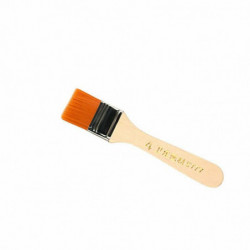 Žlutá - 4 Dřevěná rukojeť Nylon Art Oil Painting Brush School Kids Drawing Supplies 15x2.5cm 1 ks