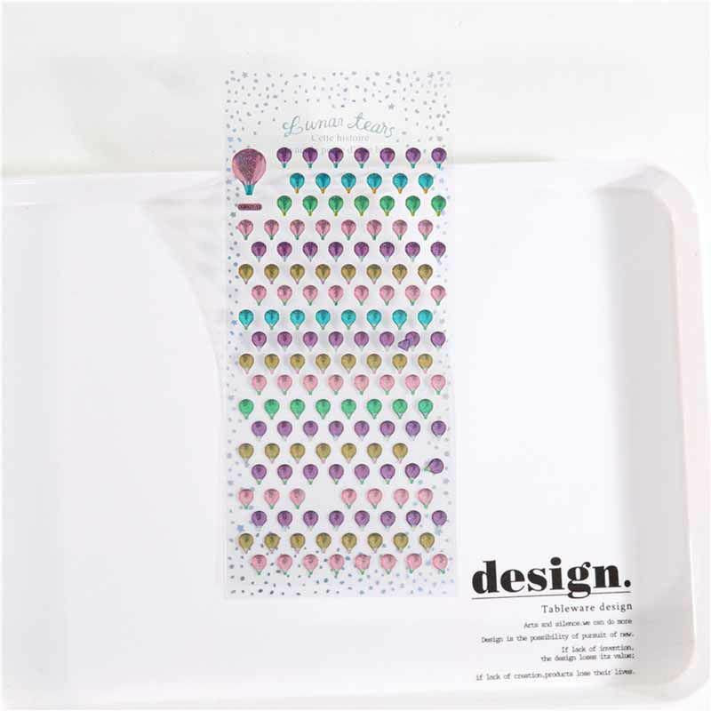 PVC DIY zápisníku Deco samolepky požární balón Multicolor Glitter 20.5 cm x 9cm 1 kus