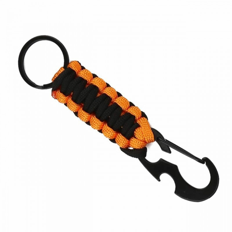 Orange - Multifunkční venkovní horolezectví Paracord Survival Keychain & Keyring 13, 5 cm dlouhý, 1 kus