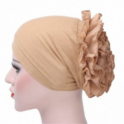 Khaki - Chiffon Lace Dámská turbanová čepice M 56cm-58cm 1 kus