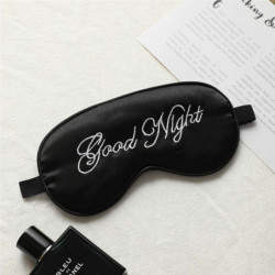 - Embroidery noc Dvojitá strana Imitace Hedvábí Nastavitelná Buckle Blackout Oční maska Sleep Blindfold 20.5x9.5cm 1 kus