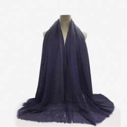 Tmavě fialové - Dámské Solid Color Wrinkled Tassel Scarves & Wraps 180x95cm 1 kus