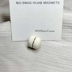 Mléko bílé - 14 Zinek na bázi slitiny No-snag Magnetická kulatá ponožka na ponožky Hijab 1.2x1.2cm 1 kus