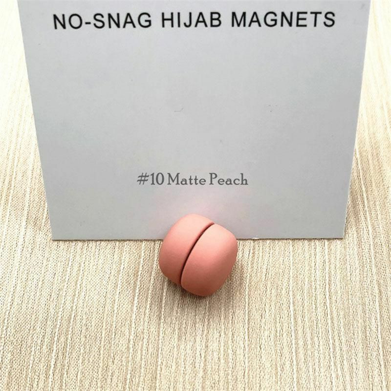 Oranžová růžová - 10 Zinek na bázi slitiny No-snag Magnetická kulatá ponožka na ponožky Hijab 1.2x1.2cm 1 kus