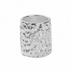 Zinkové slitiny na bázi slitiny pro punčochy Cylinder stříbrný plátěný růžový květinový vzor 23mm( 7/8") x 21mm( 7/8"), 2 ks