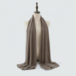 Taupe Gray-22 Chiffon Dámské krajky hidžáb šátek zábal Plná barva 180x75cm 1 kus