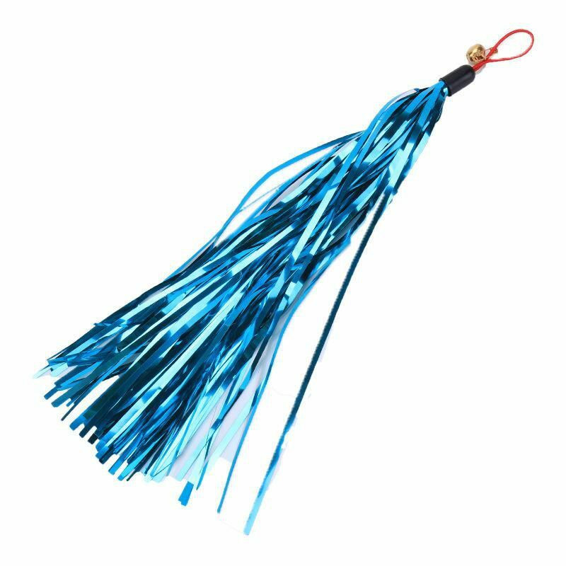 Modrá - PET Tassel náhrada s zvonem pro teaser Wand Funny Cat Stick Interaktivní hračky pro domácí zvířata udržují vaše domácí